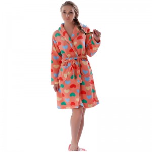 Vrouwen bedrukte fleece gewaad volwassen pyjama