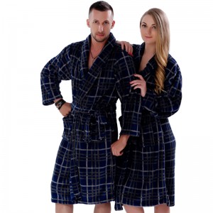 Paar Fleece Gewaad Gestreepte Pyjama