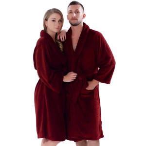 Volwassen Coral Fleece Gewaden Mannen Vrouwen Effen badjassen Paar pyjama's