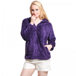 Dames Snuggle Fleece paars sweatshirt met capuchon