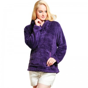 Dames knuffel fleece sweater met capuchon