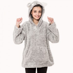 Dames Snuggle Fleece sweater met capuchon en dierenprint