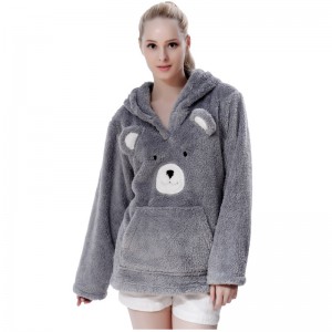 Dames Snuggle Fleece grijs Embrodiery sweater met capuchon